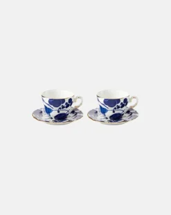 Set Mama Wildbird Blu aus zwei Teetassen Blau
