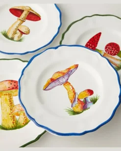 Set Mushroom aus vier Beilagentellern Multicolor