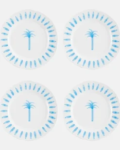 Set Palm aus vier Speisetellern Weiß