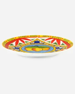 Set 2 Porcelain Dinner Plates - Flache Teller Mehrfarbig