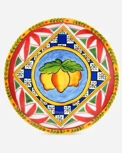 Set 2 Porcelain Dinner Plates - Flache Teller Mehrfarbig