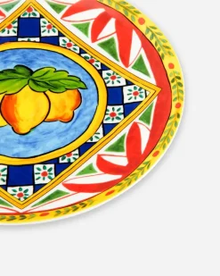Set 2 Porcelain Dinner Plates - Flache Teller Mehrfarbig