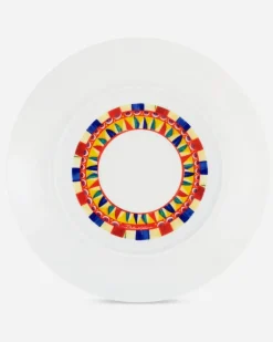 Set 2 Porcelain Dinner Plates - Flache Teller Mehrfarbig