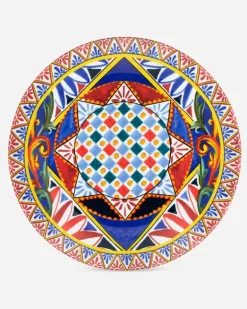 Set 2 Porcelain Dinner Plates - Flache Teller Mehrfarbig