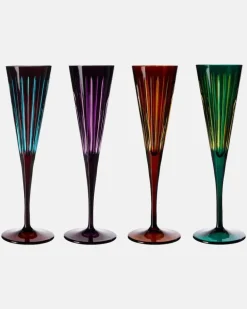 Set Prism aus vier Champagnerflöten Multicolor