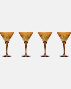 Set Prism aus vier Martinigläsern Orange
