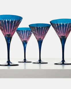 Set Prism aus vier Martinigläsern Blau