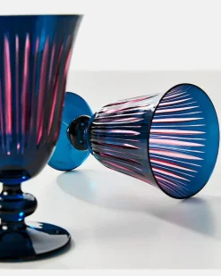 Set Prism aus vier Weingläsern Blau