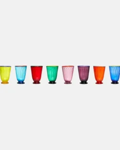 Set Rainbow aus acht Gläsern Multicolor