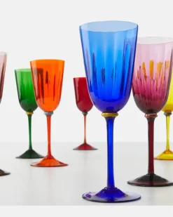 Set Rainbow aus acht Weingläsern Multicolor