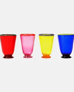 Set Rainbow Mix aus vier Gläsern Multicolor
