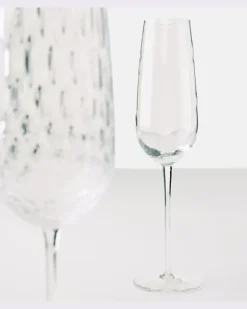 Set Tolomeo aus sechs Champagnerflöten Transparent