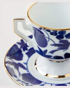 Set Wildbird Blu aus zwei Espressotassen und Untertassen Blau