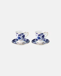 Set Wildbird Blu aus zwei Espressotassen und Untertassen Blau