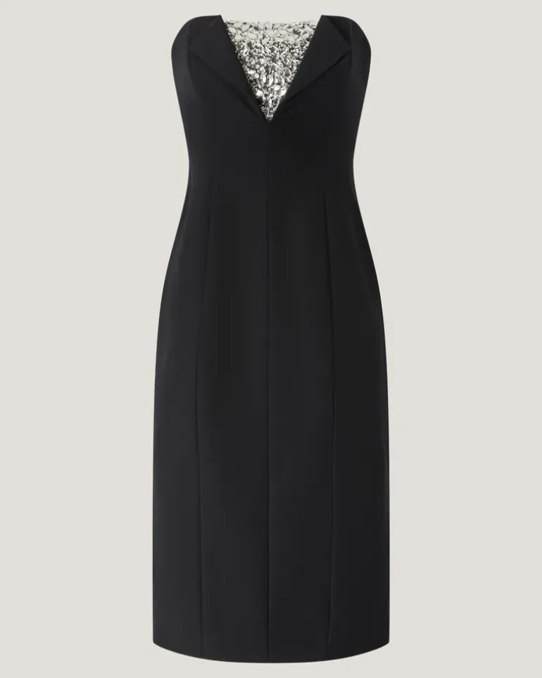 Sheath dress with crystal embroidery Black