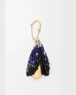 Shell Brooch In Sterling Silver And Beads Mujer Gold