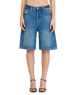 Shorts aus clean-gewaschenem Denim - Kurze Hosen - Damen - Blau