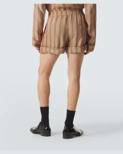 Shorts aus Twill Beige
