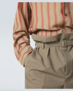 Shorts aus Twill Beige