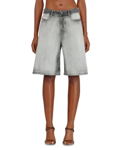 Shorts aus weichem Skeleton-Denim - Kurze Hosen - Damen - Grau