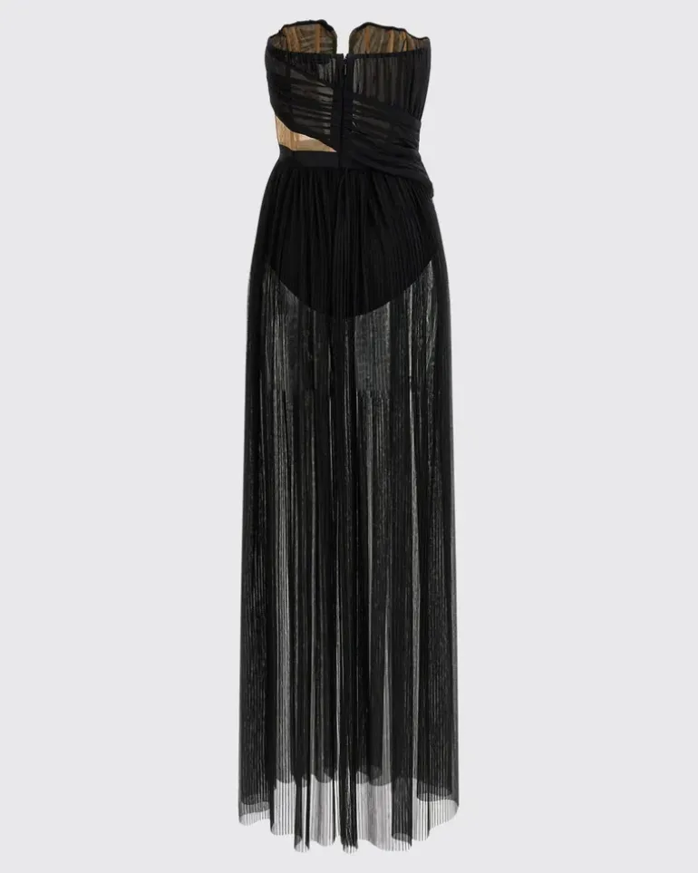 Skulpturales Tüllkleid Schwarz