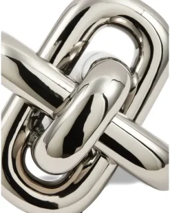 Skulptur mit poliertem Metallknoten - Silber