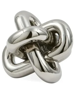 Skulptur mit poliertem Metallknoten - Silber