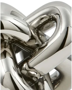 Skulptur mit poliertem Metallknoten - Silber