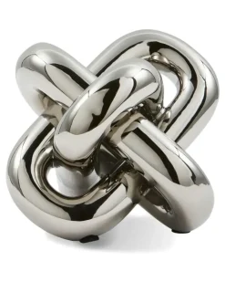 Skulptur mit poliertem Metallknoten - Silber
