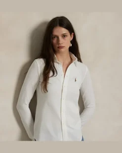 Slim-Fit Oxfordhemd aus Baumwollstrick White