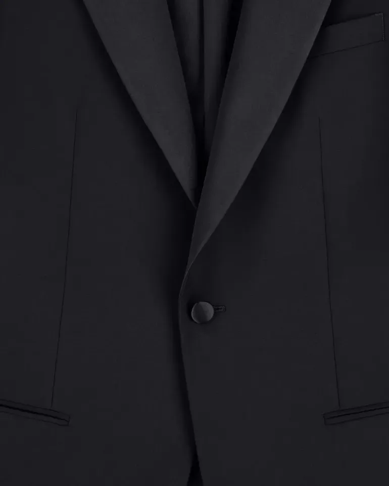 Slim-Fit-Smoking aus reiner Wolle mit halbem Canvas aus der Soho-Linie Schwarz