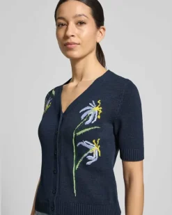 Slim Fit Sweatjacke aus Baumwoll-Mix Modell 'RANCH Marine