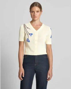 Slim Fit Sweatjacke aus Baumwoll-Mix Modell 'RANCH Ecru