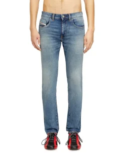 Slim Jeans Regular Waist 2019 D-Strukt, Mittelblau, Reißverschluss