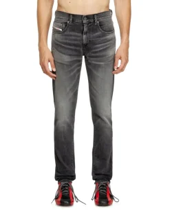 Slim Jeans Regular Waist 2019 D-Strukt, Schwarz/Dunkelgrau, Reißverschluss