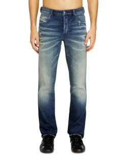 Slim Jeans Regular Waist 1993 D-Vyl, Dunkelblau, Knopfverschluss