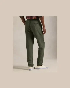 Slim-Tapered-Fit Leinenhose Lateef Green