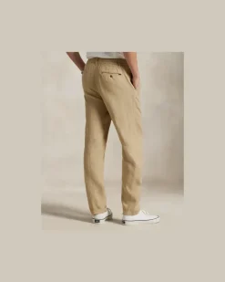 Slim-Tapered-Fit Leinenhose Lateef Tan