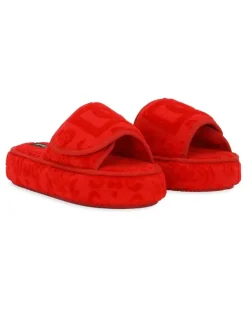 Slipper mit Logo-Stickerei - Rot