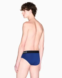 Slips aus Stretch-Baumwolle mit elastischem Bund Essential Blau