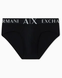 Slips aus Stretch-Baumwolle mit elastischem Bund Essential Schwarz