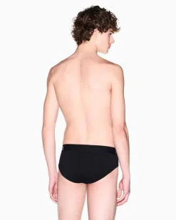 Slips aus Stretch-Baumwolle mit elastischem Bund Essential Schwarz