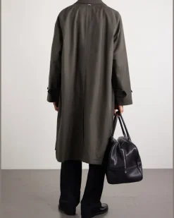 Slub Cotton-Twill Coat Brown