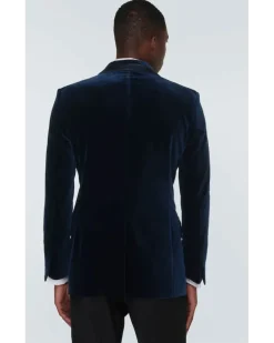 Smokingjacke Atticus aus Samt Blau
