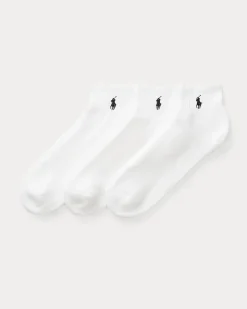 Socken im Dreierpack, Viertellänge White