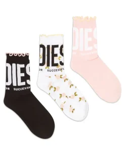 Socken mit Rüschenkante im Dreierpack - Socken - Damen - Bunt