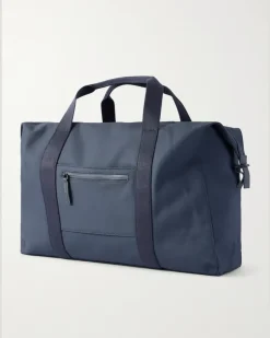 SoFo Weekender L Waxed Cotton-Blend Canvas Holdall Blue