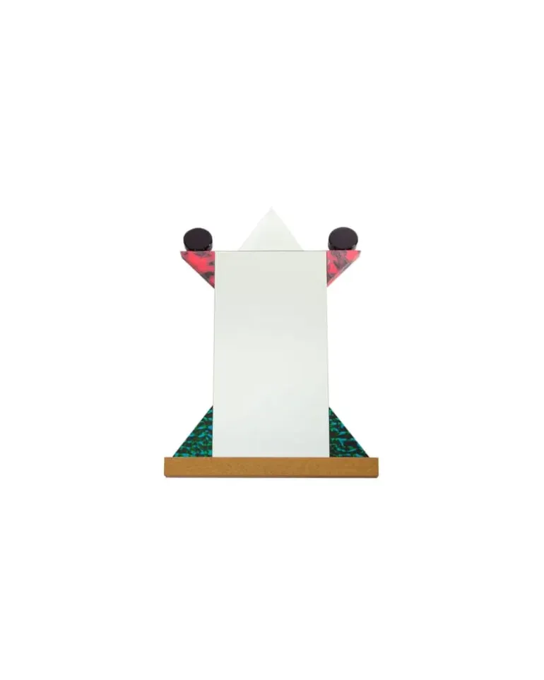 Spiegel meuble - Bunt - MDF mit Nussbaummaserung - Designer Ettore Sottsass
