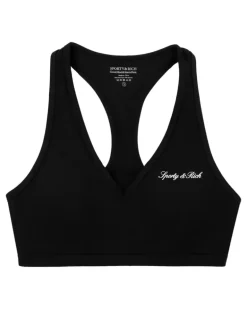 Sport-BH mit Logo-Print - Schwarz