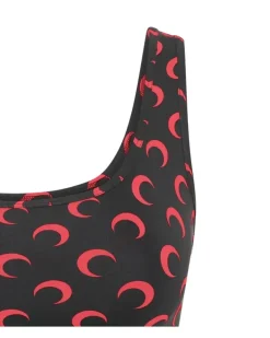 Sport-BH mit Sichelmond-Print - Schwarz